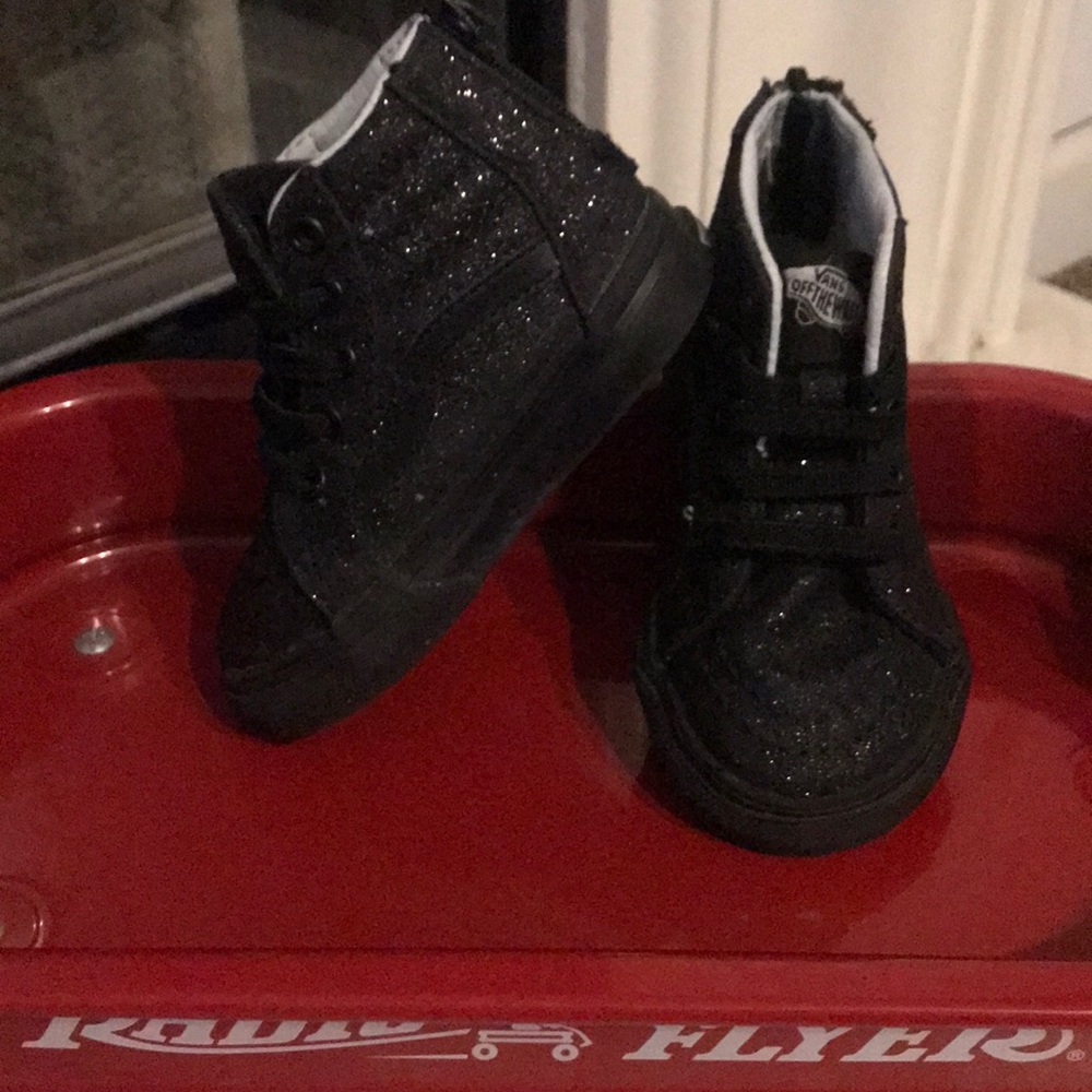 Vans Black Glitter Toddler Size 5
